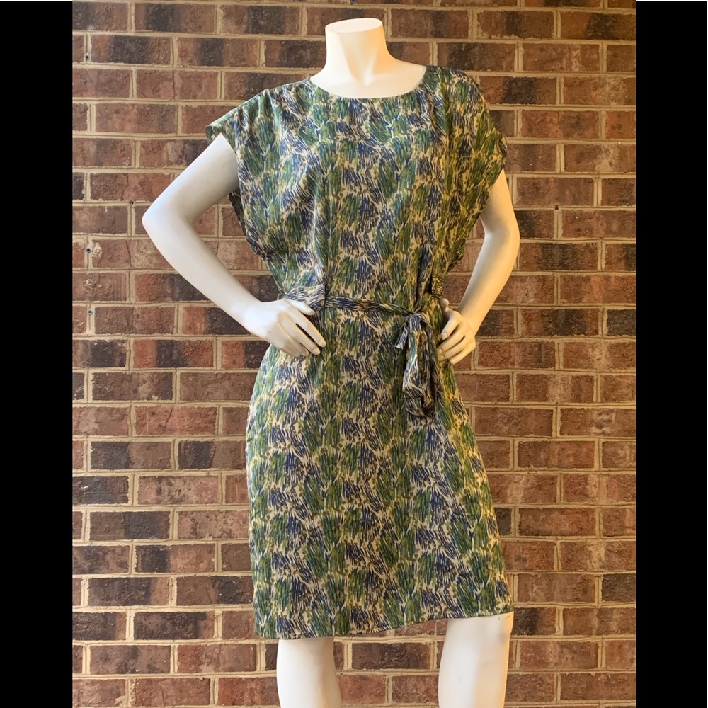 Coldwater Creek green blue dress size M Polyester